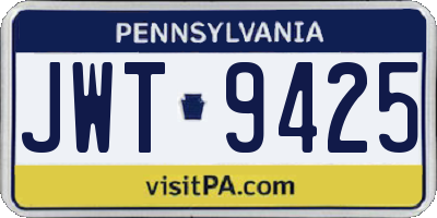 PA license plate JWT9425