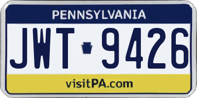 PA license plate JWT9426