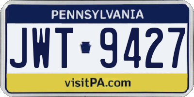 PA license plate JWT9427