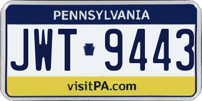PA license plate JWT9443
