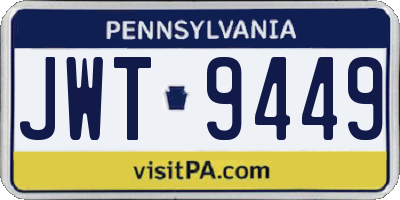 PA license plate JWT9449