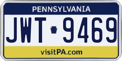 PA license plate JWT9469