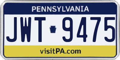 PA license plate JWT9475