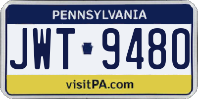 PA license plate JWT9480