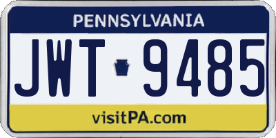 PA license plate JWT9485