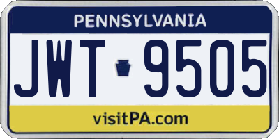 PA license plate JWT9505