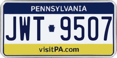PA license plate JWT9507