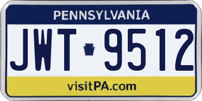PA license plate JWT9512