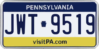 PA license plate JWT9519