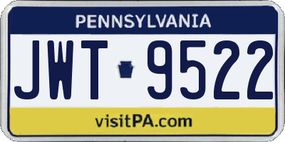 PA license plate JWT9522