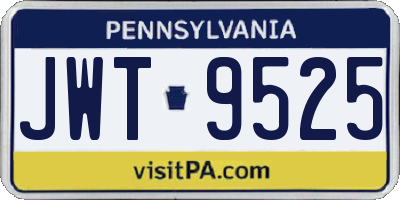 PA license plate JWT9525