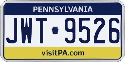 PA license plate JWT9526