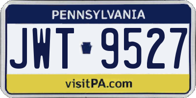 PA license plate JWT9527