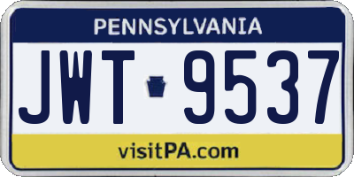 PA license plate JWT9537