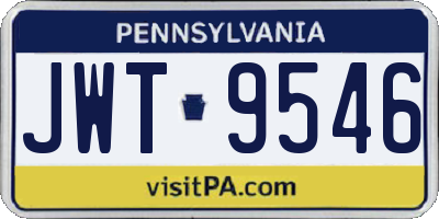 PA license plate JWT9546