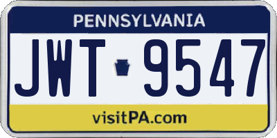 PA license plate JWT9547