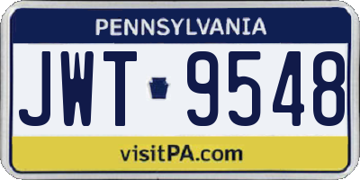 PA license plate JWT9548