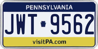 PA license plate JWT9562