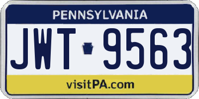PA license plate JWT9563