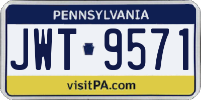 PA license plate JWT9571