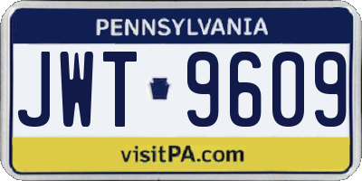 PA license plate JWT9609