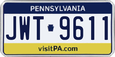 PA license plate JWT9611