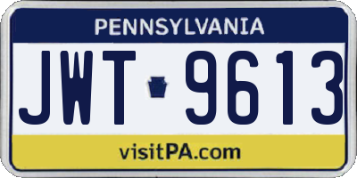 PA license plate JWT9613