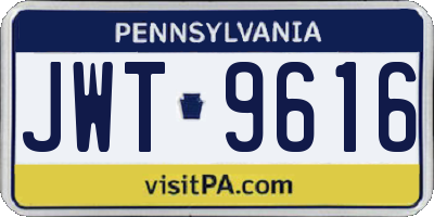 PA license plate JWT9616