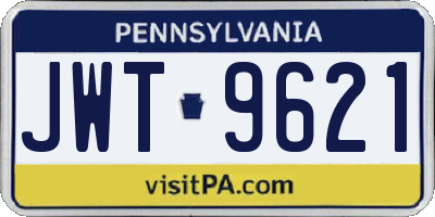 PA license plate JWT9621