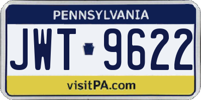 PA license plate JWT9622