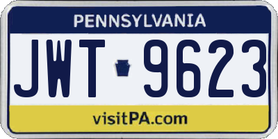 PA license plate JWT9623