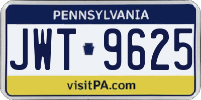 PA license plate JWT9625