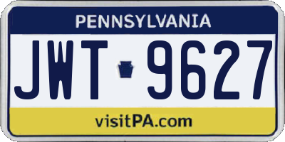 PA license plate JWT9627