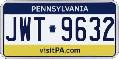 PA license plate JWT9632