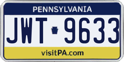 PA license plate JWT9633