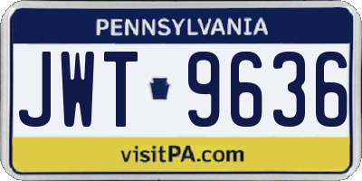 PA license plate JWT9636