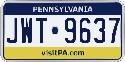 PA license plate JWT9637