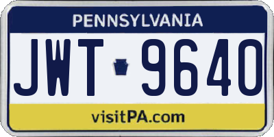 PA license plate JWT9640