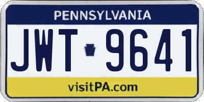 PA license plate JWT9641