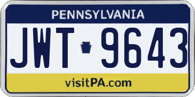 PA license plate JWT9643