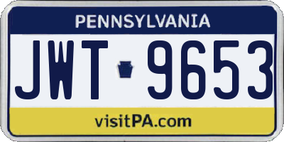 PA license plate JWT9653