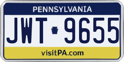 PA license plate JWT9655