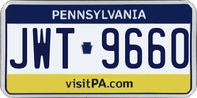PA license plate JWT9660