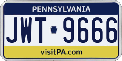 PA license plate JWT9666