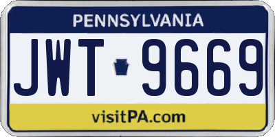 PA license plate JWT9669