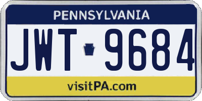 PA license plate JWT9684