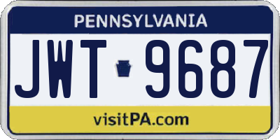 PA license plate JWT9687