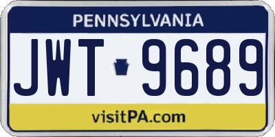 PA license plate JWT9689