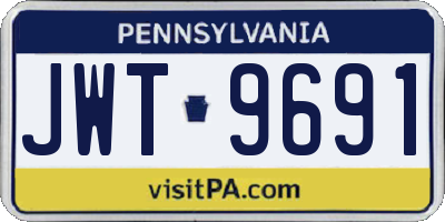 PA license plate JWT9691