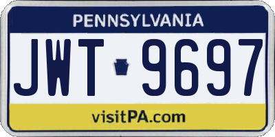 PA license plate JWT9697